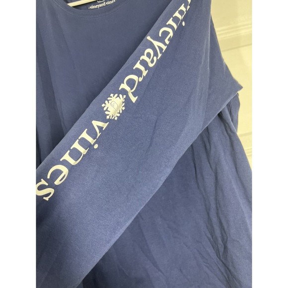 Vineyard Vines Snowboard Whale Long-Sleeve Pocket Tee Navy Blue Large‎ - Picture 5 of 11